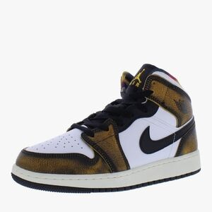 Air Jordan 1 Mid SE "Orange Wear Away" Sneakers Black/Taxi-White-Sail